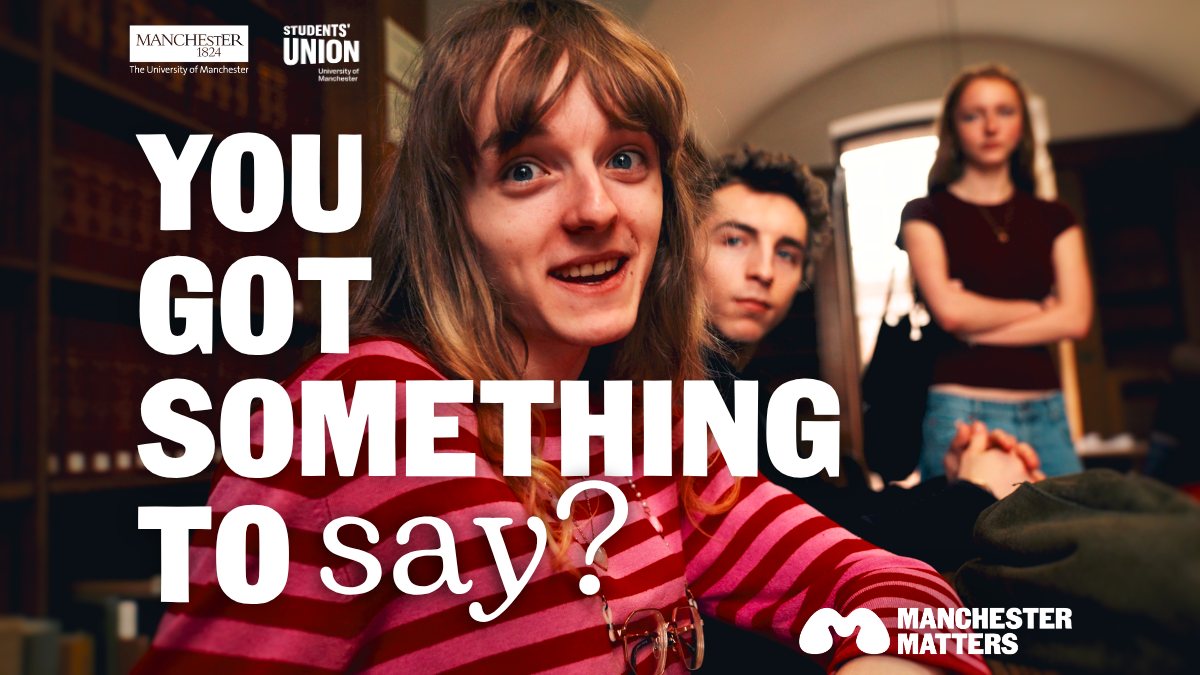 Student looking to camera with 'You got something to say?' text overlayed